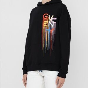 Flash sale 🎉 Givenchy Paris Cotton Pull Over Hoodie with Multicolor Drip Logo